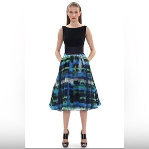 Theia Resort 2015 Silk-Blend Tea Length Formal Dress